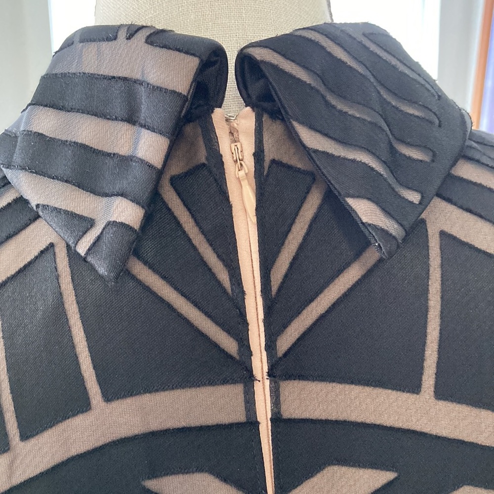 Vince Camuto elegant dress. Sheer top layer. Double nude layer underneath. - Picture 5 of 6